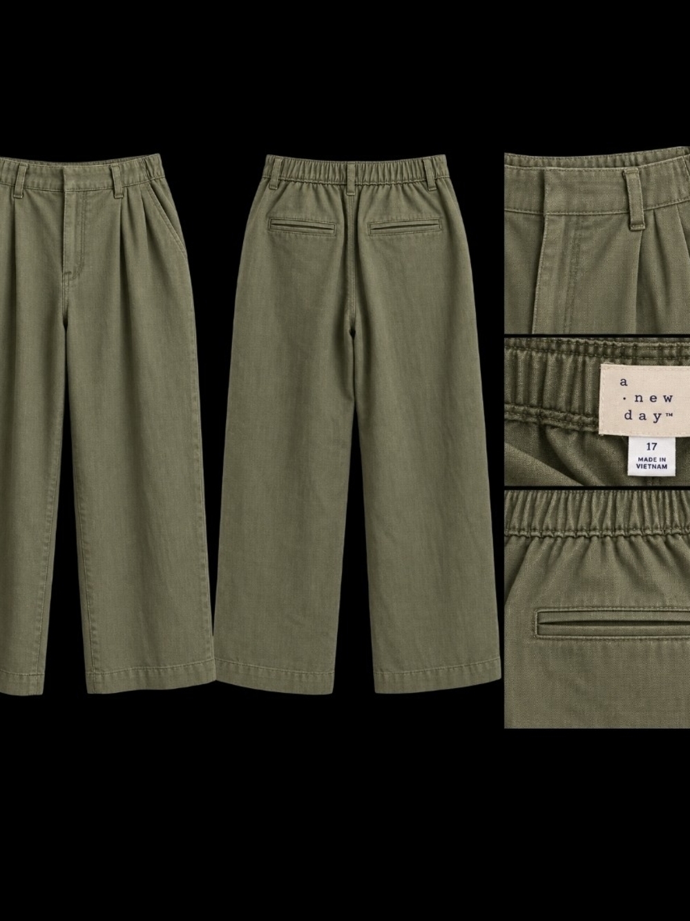 a new day Olive Wide-Leg Women's Chino Pants